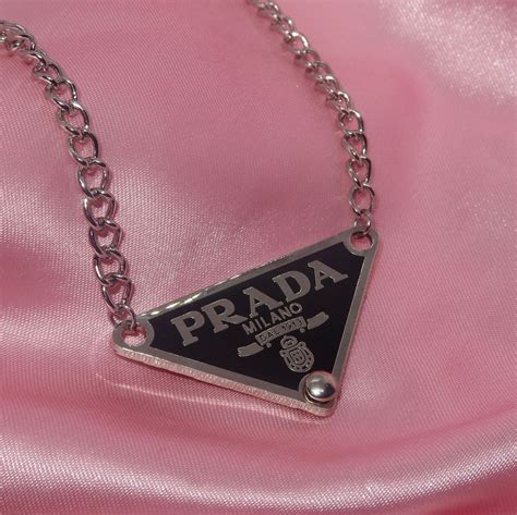 prada triangle necklace dupe review.